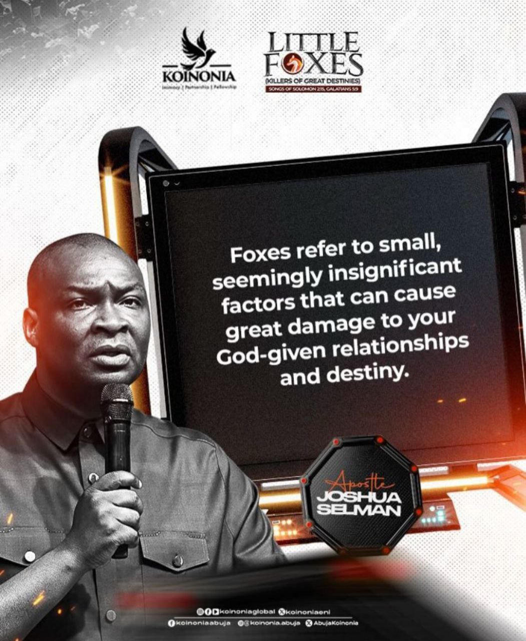 LITTLE FOXES (THE KILLERS OF GREAT DESTINIES) BY Apostle Joshua Selman APRIL 13, 2025