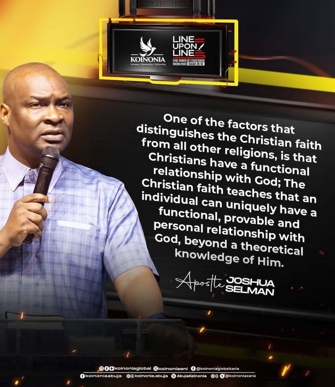 Line Upon Line (The Power Of Structured Knowledge) BY Apostle Joshua Selman JULY 22, 2025