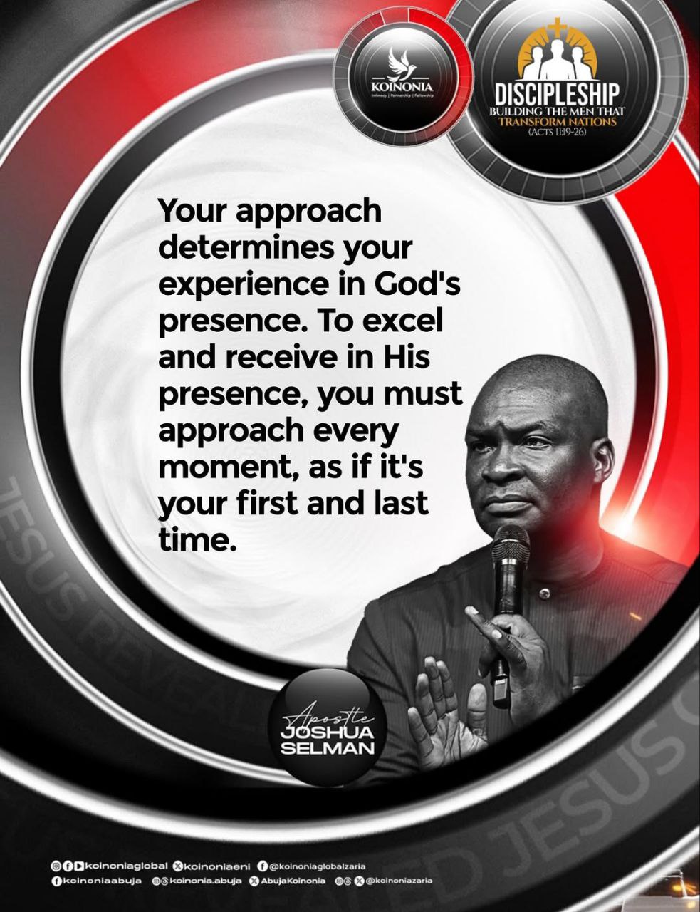 DISCIPLESHIP (BUILDING THE MEN THAT TRANSFORM SOCIETY) BY Apostle Joshua Selman September 7, 2025